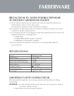 Preview for 4 page of Farberware FMO11AHTWHC Instruction Manual