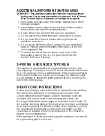 Предварительный просмотр 3 страницы Farberware FPC400 Use & Care Instructions Manual