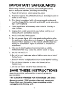 Preview for 2 page of Farberware FPJOO1 Use And Care Instruction