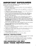 Preview for 2 page of Farberware FPM100 Use & Care Instructions Manual