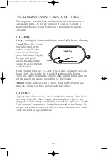 Preview for 11 page of Farberware FPT200 Preferred Use And Care Instructions Manual