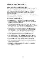 Preview for 13 page of Farberware Millenium NUTRISTEAM FRA500 Use & Care Instructions Manual