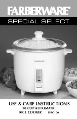 Предварительный просмотр 1 страницы Farberware Special Select FSRC100 Use & Care Instructions Manual