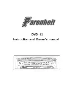Предварительный просмотр 1 страницы Farenheit DVD-12 Instructions And Owner'S Manual
