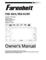 Preview for 1 page of Farenheit TID-535 Owner'S Manual