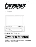 Farenheit TID-893 Owner'S Manual preview