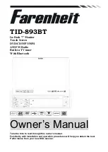 Preview for 1 page of Farenheit TID-893T Owner'S Manual