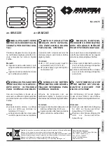 FARFISA INTERCOMS MAS22S Manual preview