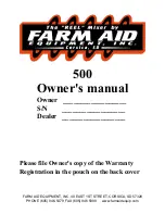 Farm Aid 500 Owner'S Manual preview