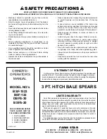 Preview for 18 page of FARM STAR BSF-122 Owner'S/Operator'S Manual