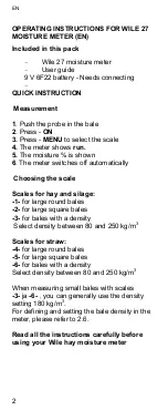 Preview for 2 page of Farmcomp Wile 27 Operating Instructions Manual