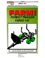 Farmi Forest Corporation VARIO 101 Operating, Maintenance And Spare Parts Manual preview