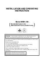 Предварительный просмотр 1 страницы FarmTek MWH-180 Installation And Operating Instructions Manual