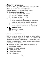 Предварительный просмотр 2 страницы Farnell Sound level meter Instruction Manual