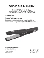 Preview for 9 page of Farouk CHI LUXURY GF8409EU Owner'S Manual