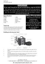 Preview for 2 page of Fast Mover FMT9132 Product Instruction Manual