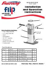 Preview for 1 page of Fastway flip 88-00-6525 Installation And Operation Instruction Manual