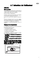 Предварительный просмотр 7 страницы FAURE FBA 6160A Instruction Booklet