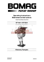 Preview for 1 page of Fayat Group BOMAG BT 60/4 Operating Instructions, Maintenance Instructions