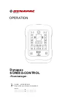 Fayat Group Dynapac SCREED-CONTROL Operation Manual preview