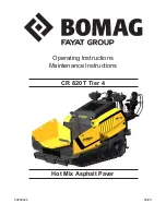 Fayat Bomag CR 820 T Tier 4 Operating Instructions, Maintenance Instructions preview