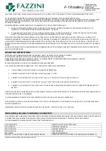 Preview for 15 page of Fazzini F-18 Battery Instructions For Use Manual