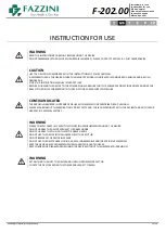 Preview for 11 page of Fazzini F-202.00 Instructions For Use Manual