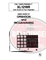 FBII XL-1218R User'S Manual To Operation And Programming preview