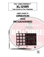 Preview for 1 page of FBII XL-1218R User'S Manual To Operation And Programming