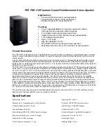 Preview for 1 page of Fbt Verve 215 Specifications