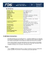 Preview for 4 page of FDS FD171CV-C-1 Installation And Operation Manual