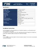 Preview for 4 page of FDS FD215CV-C-5 Installation And Operation Manual