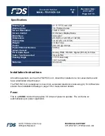 Preview for 4 page of FDS FD215CV-C-6 Installation And Operation Manual