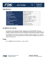 Preview for 4 page of FDS FD50HMT Installation And Operation Manual