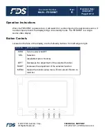 Preview for 8 page of FDS FD50HMT Installation And Operation Manual