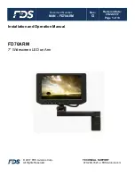 Preview for 1 page of FDS FD70ARM Installation And Operation Manual