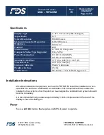 Preview for 4 page of FDS FD70ARM Installation And Operation Manual