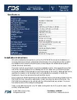 Preview for 4 page of FDS FD70CMT-M Installation And Operation Manual