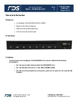 Preview for 3 page of FDS FD932DVD-LP-2 Installation And Operation Manual