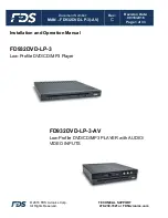 FDS FD932DVD-LP-3 Installation And Operation Manual preview