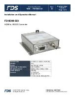 Предварительный просмотр 1 страницы FDS FDHDMI-SDI Installation And Operation Manual