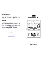 Preview for 1 page of FEA Labs PHOTON FUZZ MK2 Manual