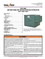 FEDERAL PACIFIC PMDF Series Instructions For Installation And Operation Manual preview