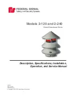 Preview for 1 page of Federal Signal Corporation 2-120 Description, Specifications, Installation, Operation, And Service Manual