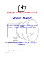 Federal Signal Corporation 2001DC Installation, Operation And Servicing Manual preview