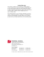 Preview for 2 page of Federal Signal Corporation Allegiant ALGT61 Installation Maintenance And Service Manual