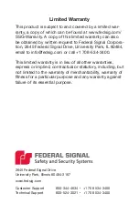 Preview for 2 page of Federal Signal Corporation AMR6-100K Installation And Maintenance Instructions Manual