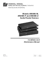 Предварительный просмотр 1 страницы Federal Signal Corporation AR2000-M Installation And Maintenance Manual