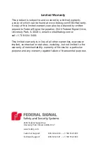 Preview for 2 page of Federal Signal Corporation BPL26L Installation And Maintenance  Instruction