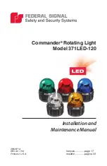 Preview for 1 page of Federal Signal Corporation Commander 371LED-120A Installation And Maintenance Manual